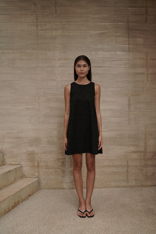 Trapeze Jacquard Dress – front full-body