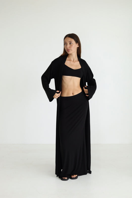 Flowing kimono Veil - Black