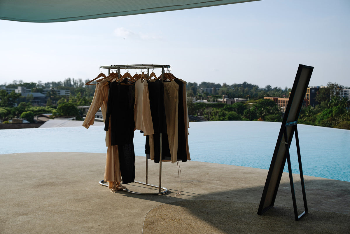 APPEARANCE garments displayed at the rooftop venue.