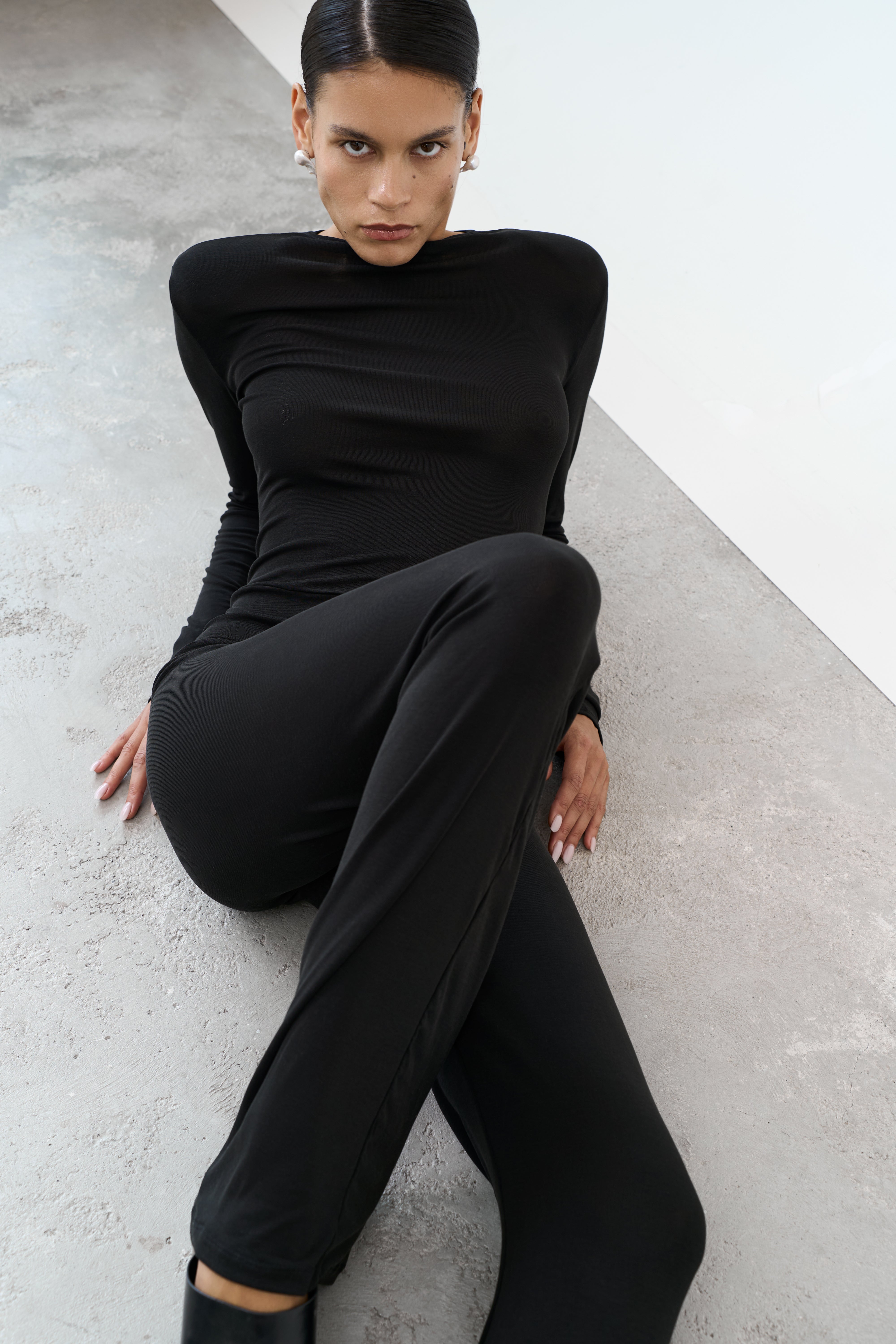 Jumpsuit Flared Trousers and Pearl